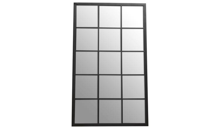 Orsina Descartes Grid Full Length Large Wall Mirror – Black