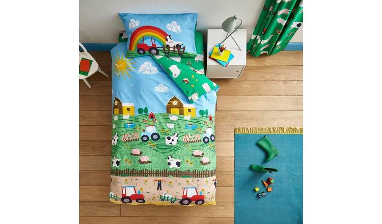 Catherine Lansfield Farmyard Animals Duvet Cover Set - Junior - Blue