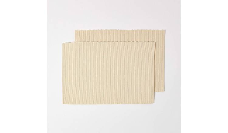 Homescapes Pack of 2 Cotton Placemats - Cream