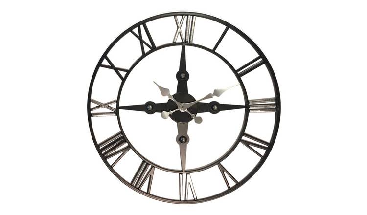 Orsina Vitus Wall Clock - Black and Silver
