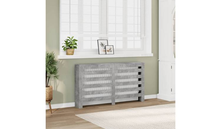 Walplus Engineered Wood Radiator Cover - Concrete Grey - 149 x 20 x 82 cm
