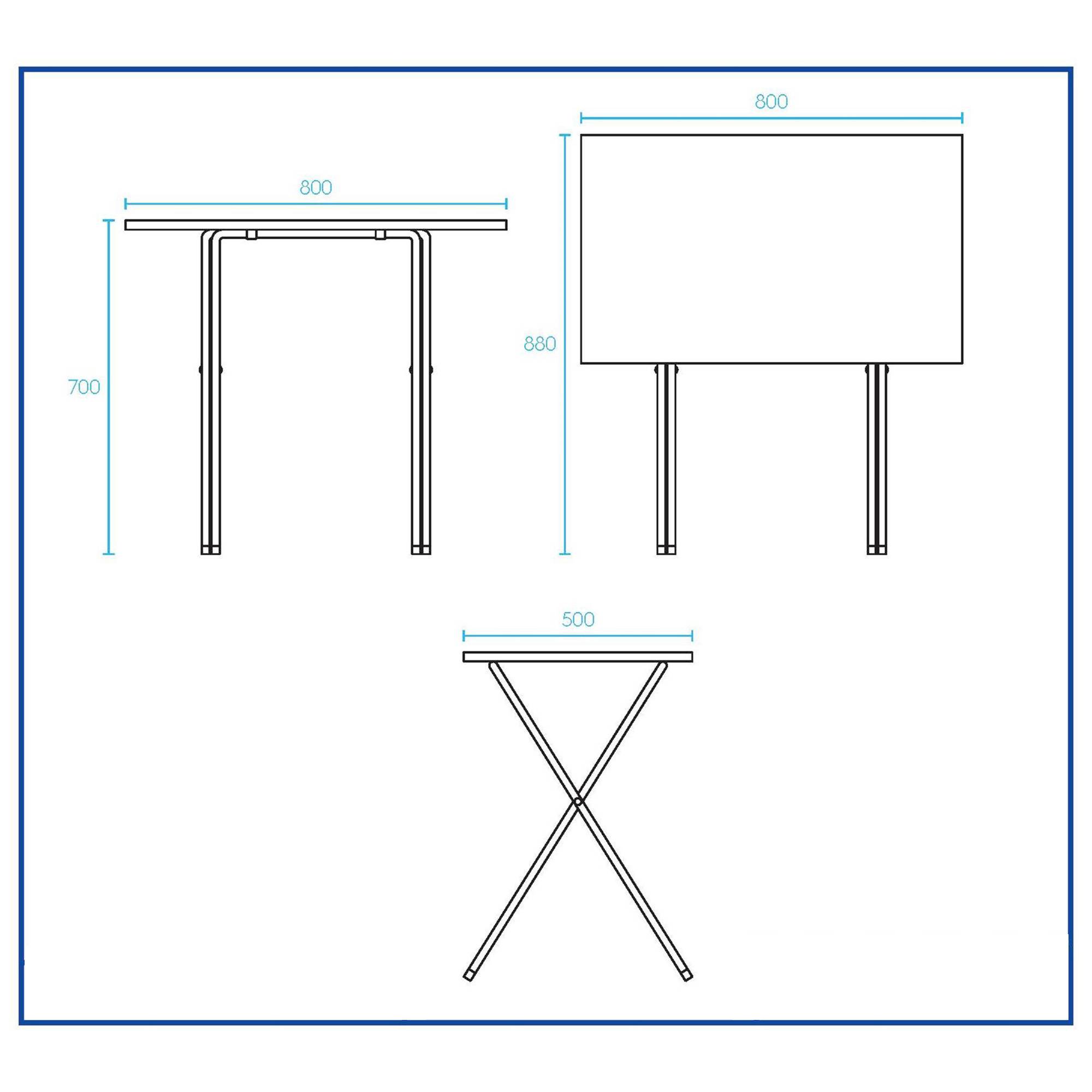 Harbour Housewares Silver Wooden Folding Desk & Chair Set - Black - Image 5