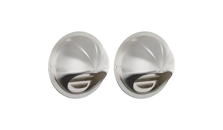 Walplus Pack of 2 Stainless Steel Air Vent Covers - Silver - 14 x 14 x 4 cm