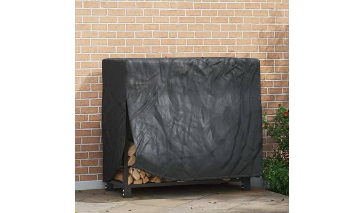 Walplus 210D Oxford Rectangular Firewood Rack Cover - Black - 61 x 122 x 106 cm