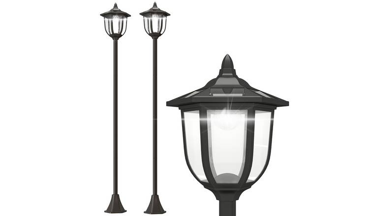 Outsunny Solar 6 LED ABS Plastic Torch Lights – Black