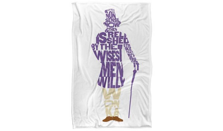 Willy Wonka & The Chocolate Factory Words Soft Touch Blanket - 152cm x 127cm