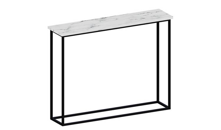 Vida Designs Console Table With Metal Leg - White Marble & Black