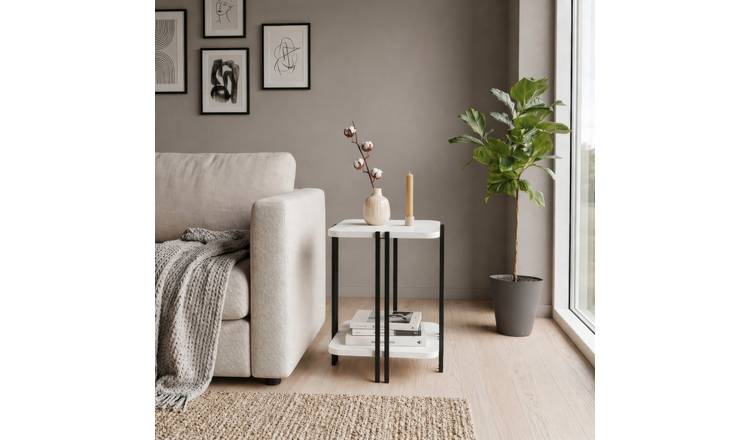 Decortie Notus 2-Tier Side Table - White