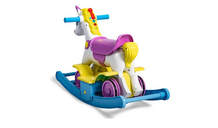 Rollplay Rainbow Unicorn Kids 2 In 1 Ride On Train