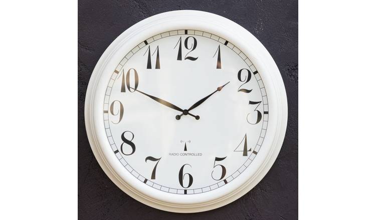 Primrose Radio Controlled 57.5 cm Perfect Time Outdoor Garden Clock - White