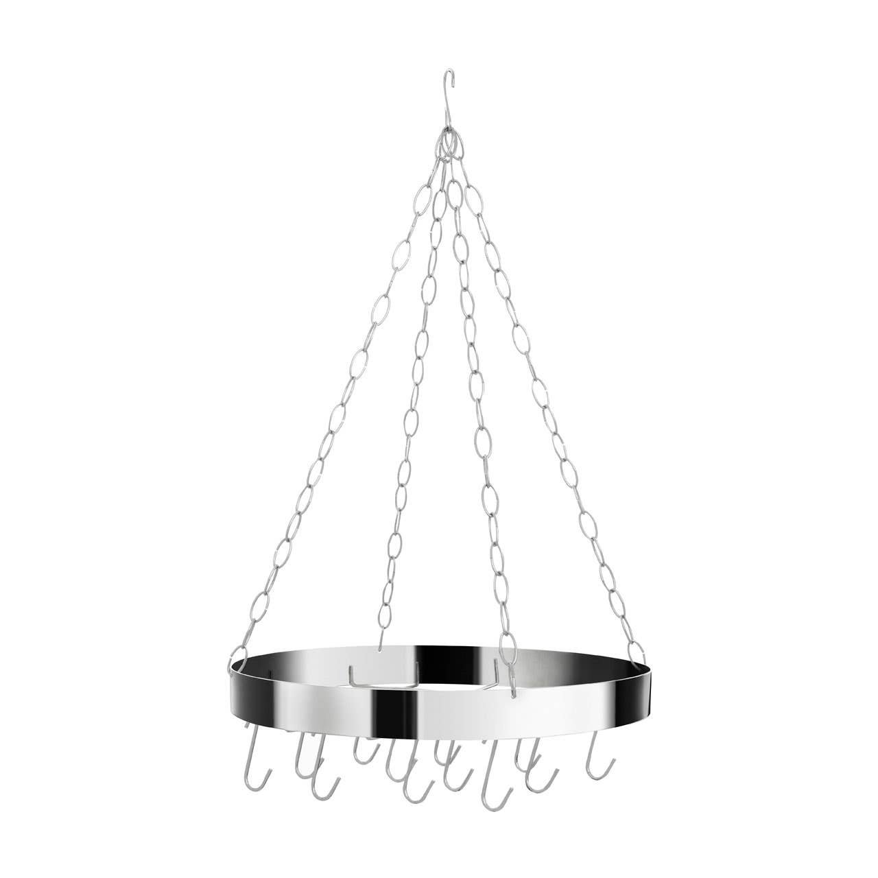 Orsina Valen Metal Round Hanging Pot Rack - Chrome - Image 3
