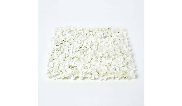 Homescapes Polyester Hydrangea Flower Wall Tile - Neutral