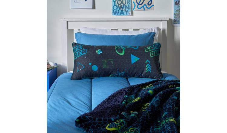 OHS Printed Kids Bolster Pillow - Gaming Navy