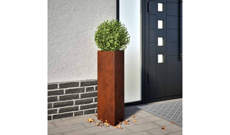 Walplus Corten Steel Garden Planter - Rusty - 30 x 26 x 75 cm