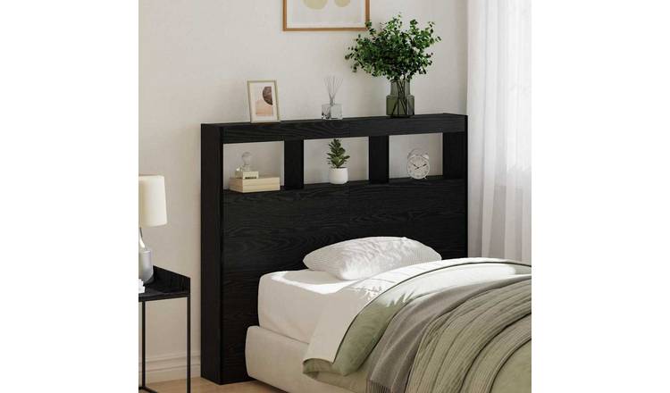 Walplus Engineered Wood Headboard - Black Ash - 120 x 17 x 102 cm