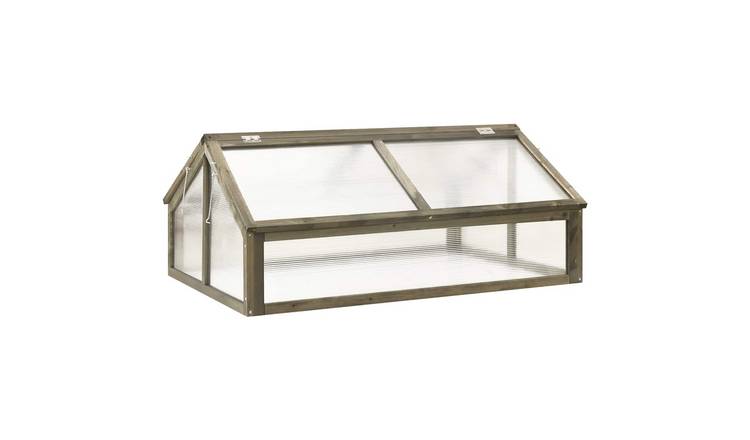 Walplus Wood Greenhouse Solid Fir and Panels Medium - Grey - 114 x 80 x 50 cm