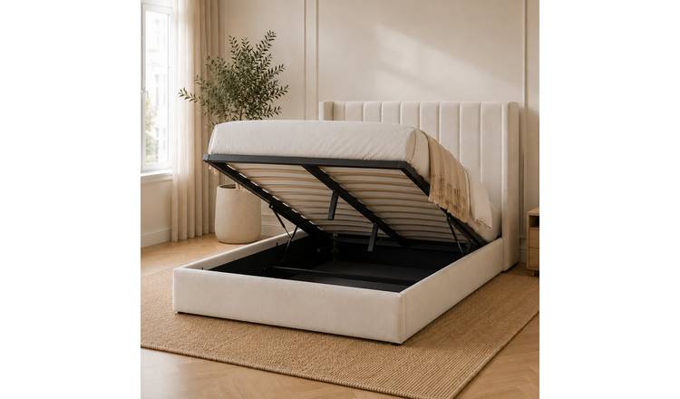 Snuggle Beds Noah Super King Fabric Ottoman Bed Frame - Ivory