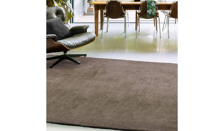 Mega Flooring Brown Modern Plain Rug - 120 x 170cm