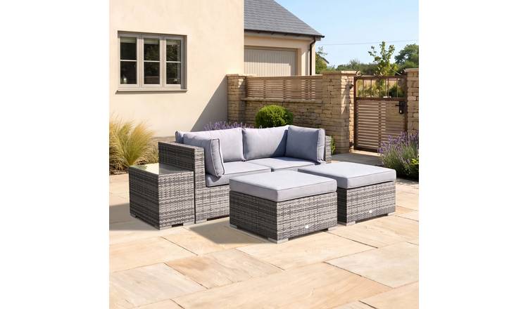 Charles Bentley 2-3 Seater Outdoor Rattan Lounge Set – Grey