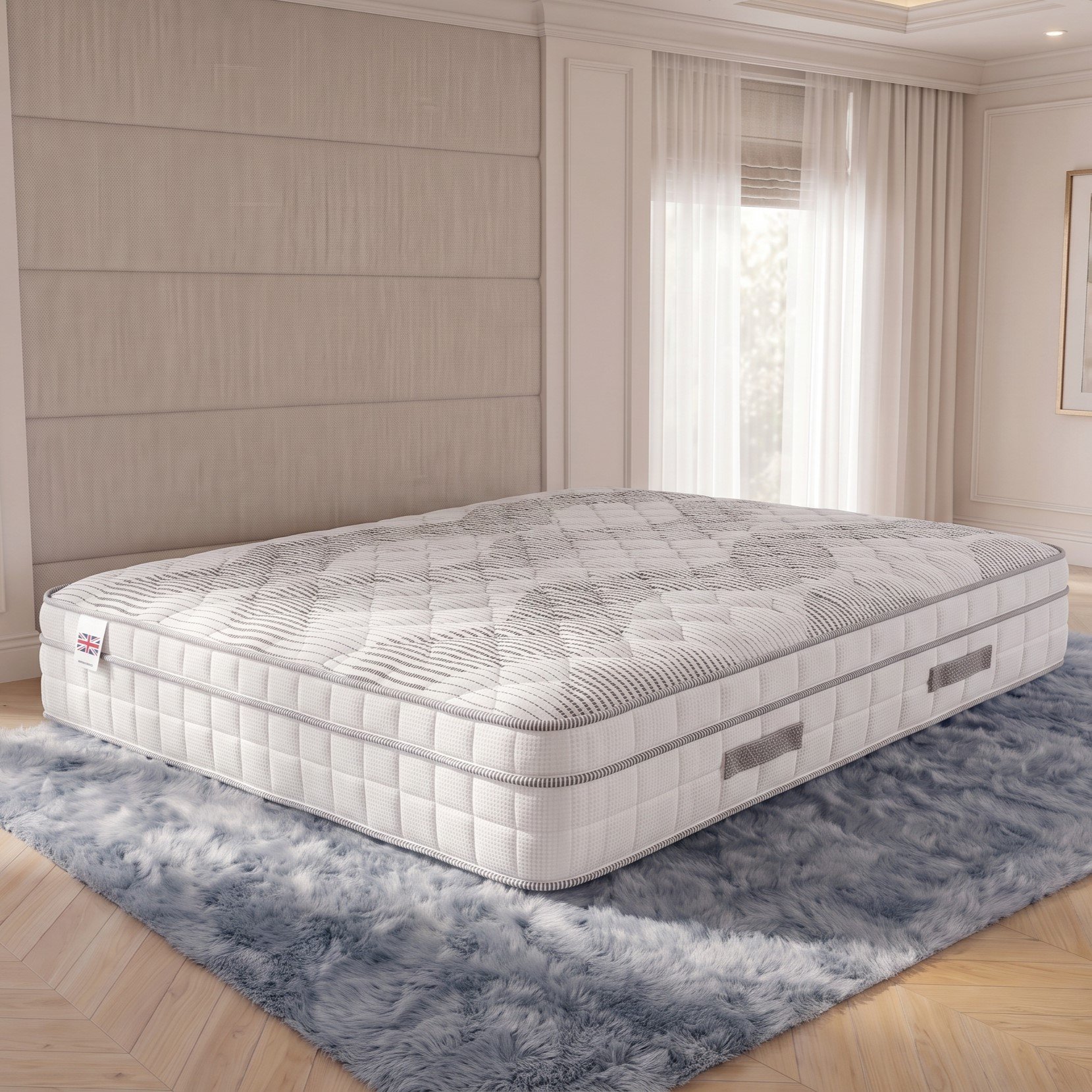 Somnior Regent Linen Small Single Pocket Mattress Divan Bed Set - Beige - Image 4