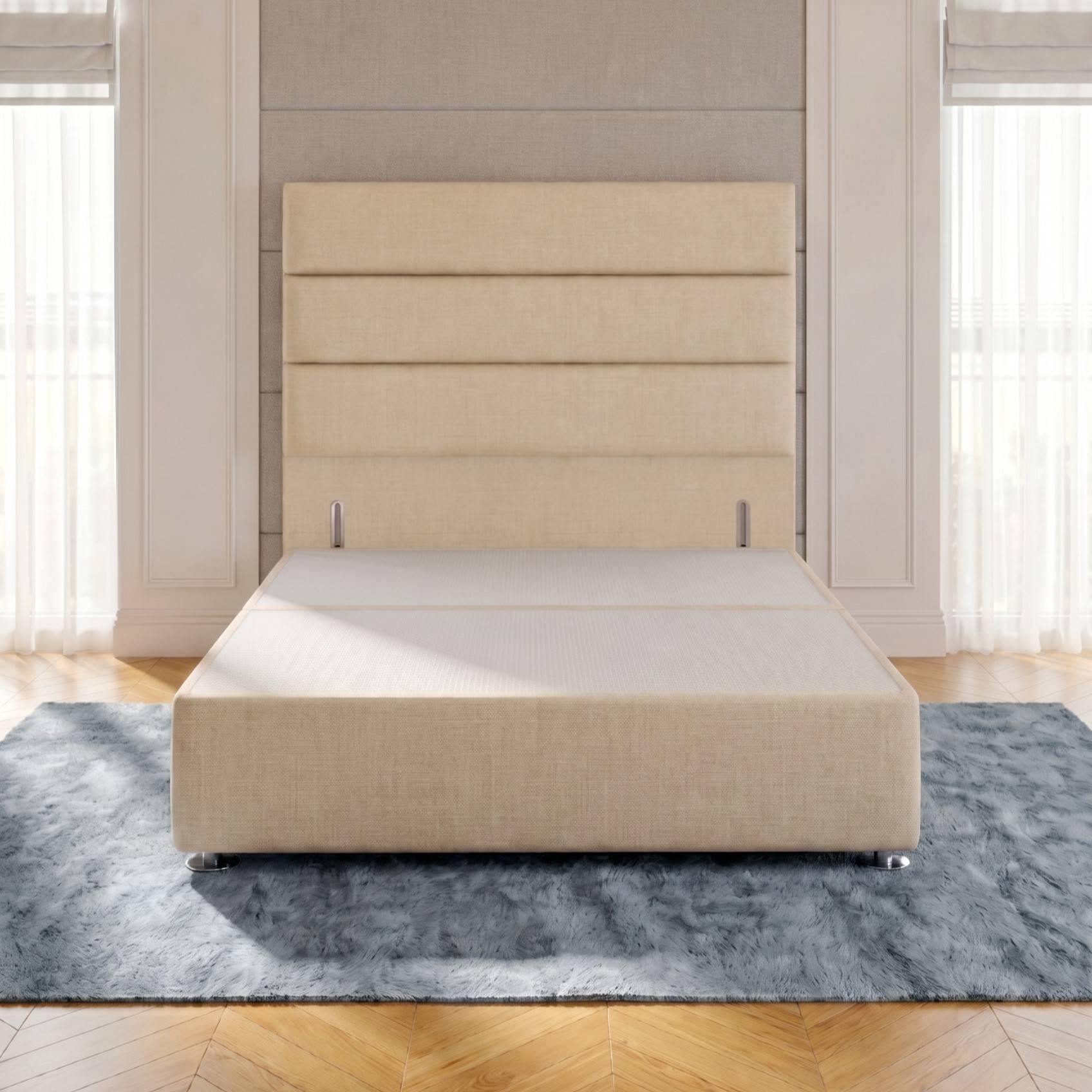 Somnior Regent Linen Small Single Pocket Mattress Divan Bed Set - Beige - Image 8