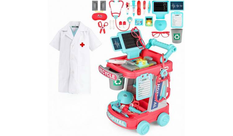 deAO Doctor's Medical Centre Trolley Playset - Pink