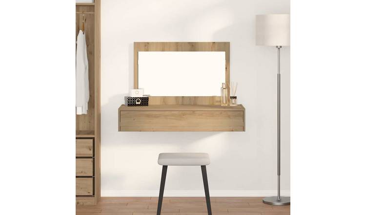 Walplus 1 Drawer Wood Dressing Table Floating Design - Brown - 100 x 40 x 70 cm
