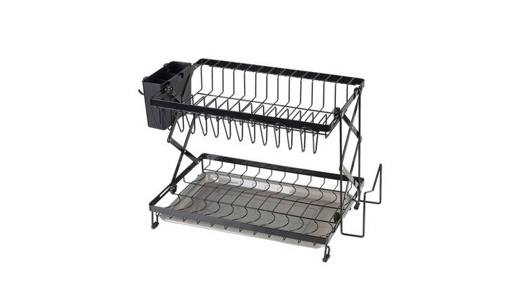 Living and Home Foldable 2-Tier Dish Rack