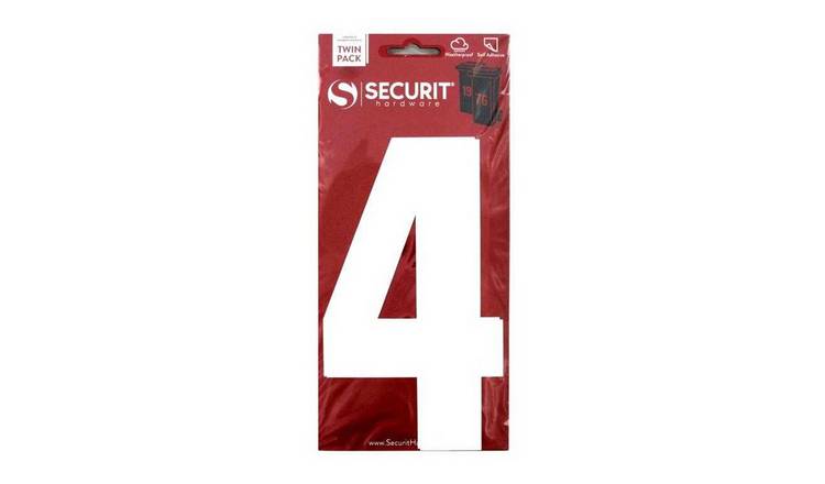 Securit 4 Bin Number Pack of 2 - White