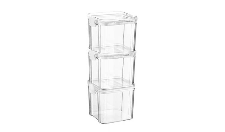 Argon Tableware Food Storage Containers - White - Pack of 3