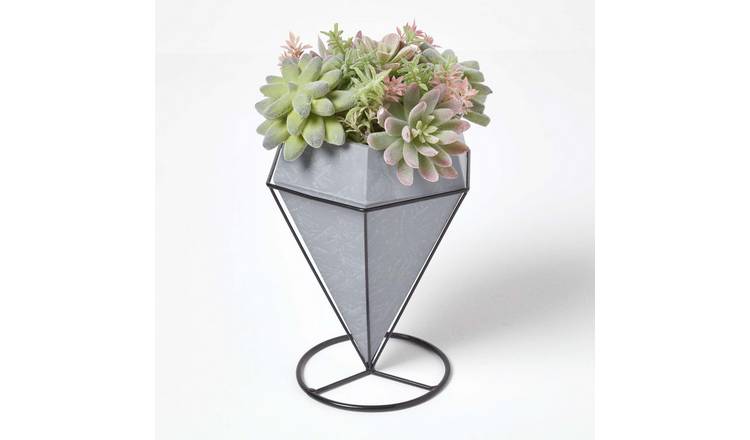 Homescapes Handcrafted Artificial Cactus and Succulent Arrangement - Green