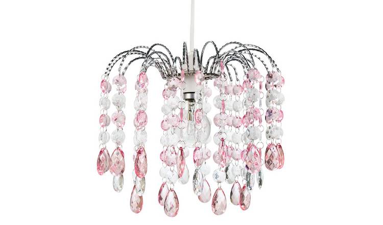 Happy Homewares Pink Acrylic Droplets Pendant Shade - 27cm