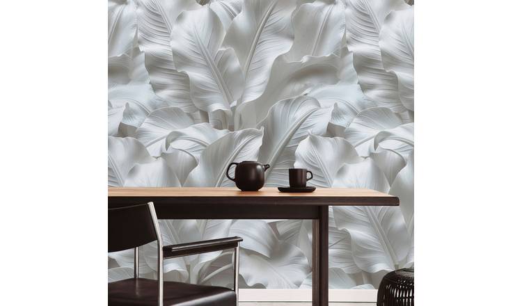 Grandeco Shiroikabe 3 Lane Repeatable Textured Wallpaper Mural  - White