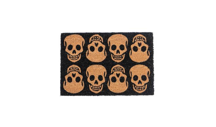 Nicola Spring Halloween Coir Door Mat - Skulls