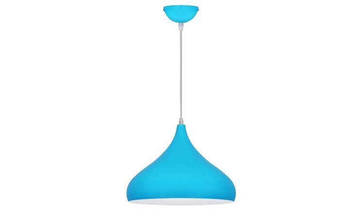 Energy Light Bulbs Metal Dome Ceiling Pendant Light - Light Blue