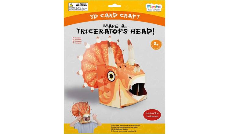 Fiesta Crafts Triceratops 3D Mask Card Craft - 5 Years +