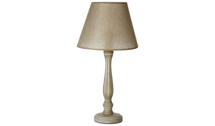 Orsina Maine Wooden Table Lamp With Beige Shade – Natural