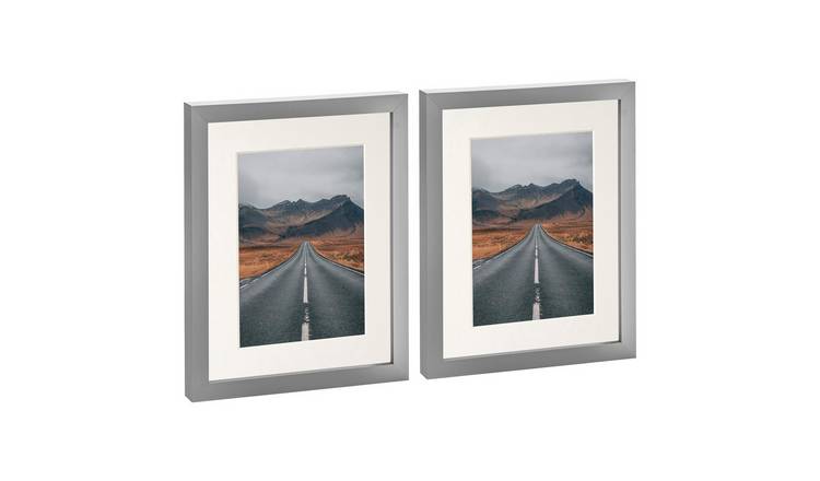 Nicola Spring Photo Frames - 8" x 10" with Mount - Set of 2 - Grey