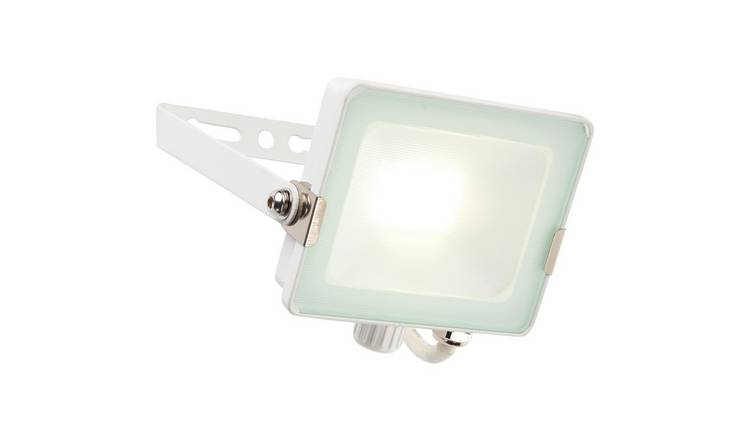 Loops Direct 18.6cm Die Cast Aluminium LED Floodlight - Matt White High