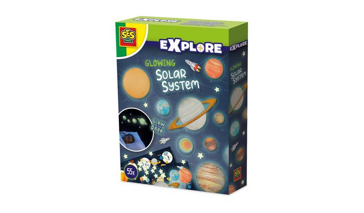 SES Creative Glow In The Dark Solar System Stickers Craft Set