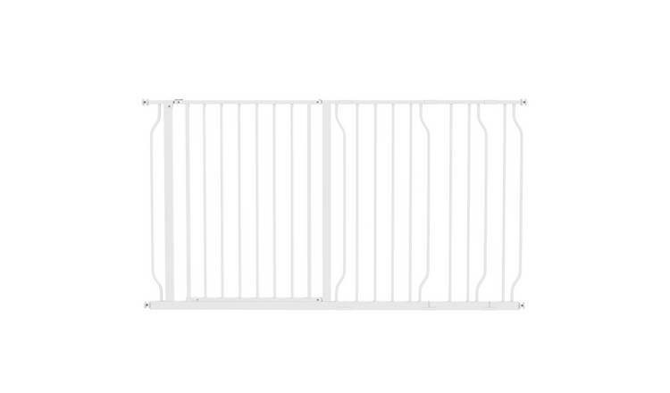PawHut Steel Pressure Fit Dog Gate - 75-145cm x 76cm - White