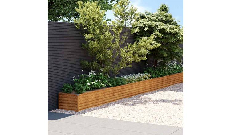 Walplus Corten Steel Raised Garden Bed - Rusty - 1152 x 50 x 36 cm