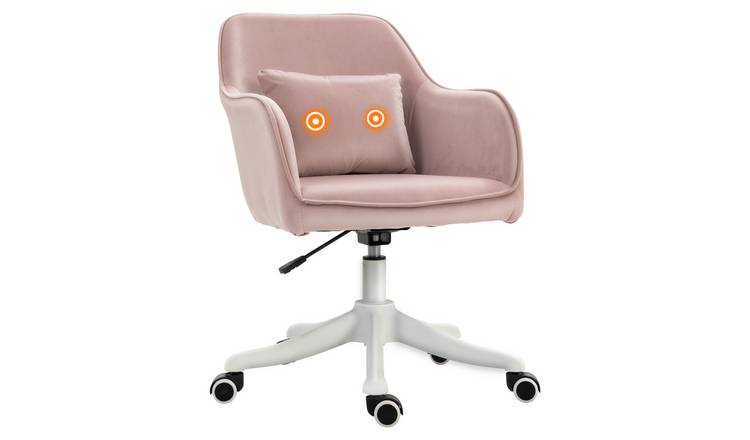 Vinsetto Makeup Vanity Chair with Massage Lumbar Pillow - Pink