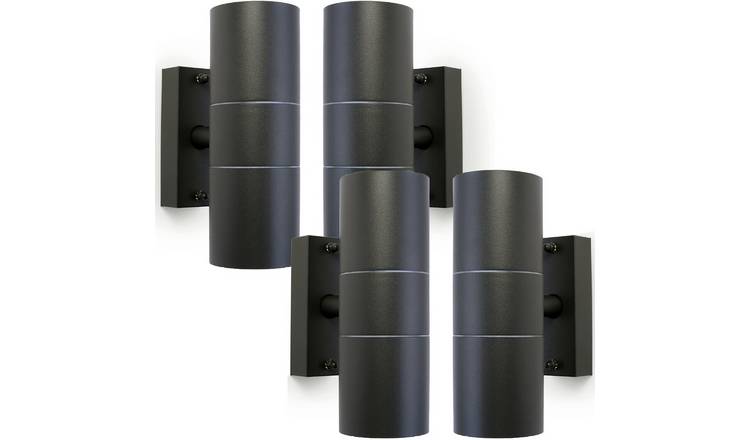 Loops Direct Pack of 4 Steel Up and Down Wall Light - Anthracite