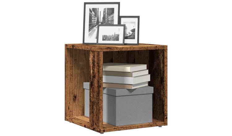Walplus Engineered Wood Cabinet - Dark Wood - 33 x 33 x 34 cm