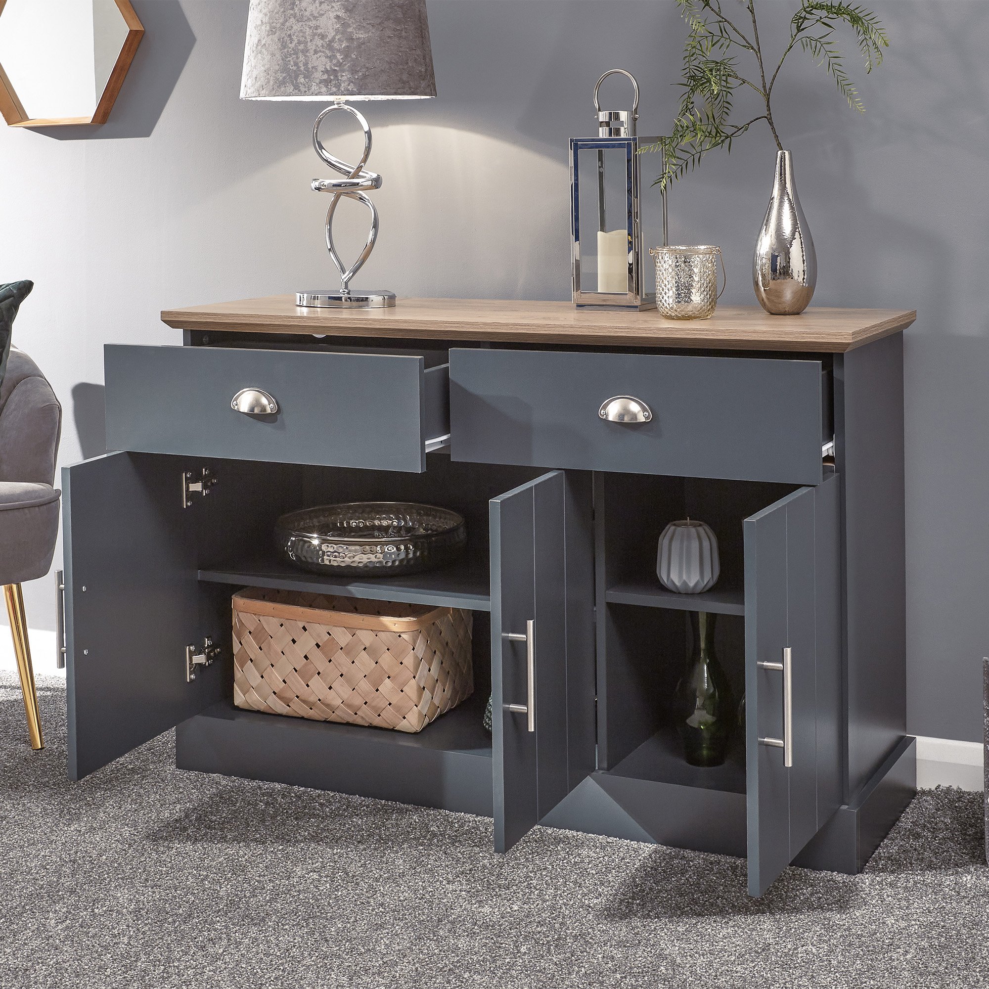 Buy GFW Kendal Large Sideboard - Slate Blue | Sideboards | Argos