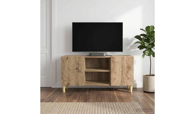Walplus 2 Door Engineered Wood TV Cabinet - Artisan Oak - 102 x 34.5 x 50 cm