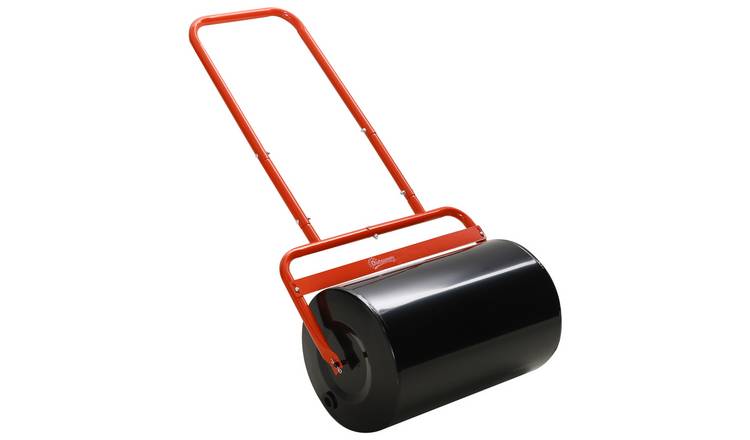 Outsunny Garden Grass Roller, Outdoor Lawn Roller Aerator Filled - Red