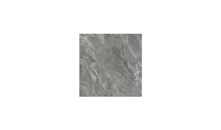 Living and Home 10 Pcs Self-Adhesive Marble Wallpapers - Dark Grey