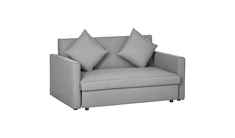 HOMCOM 2 Seater Modern Sofa Bed with Hidden Storage - Grey